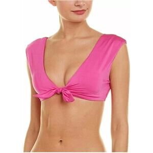 Trina Turk Getaway Pink Two Piece Bikini Set Cap Sleeve Tie Front Size 6